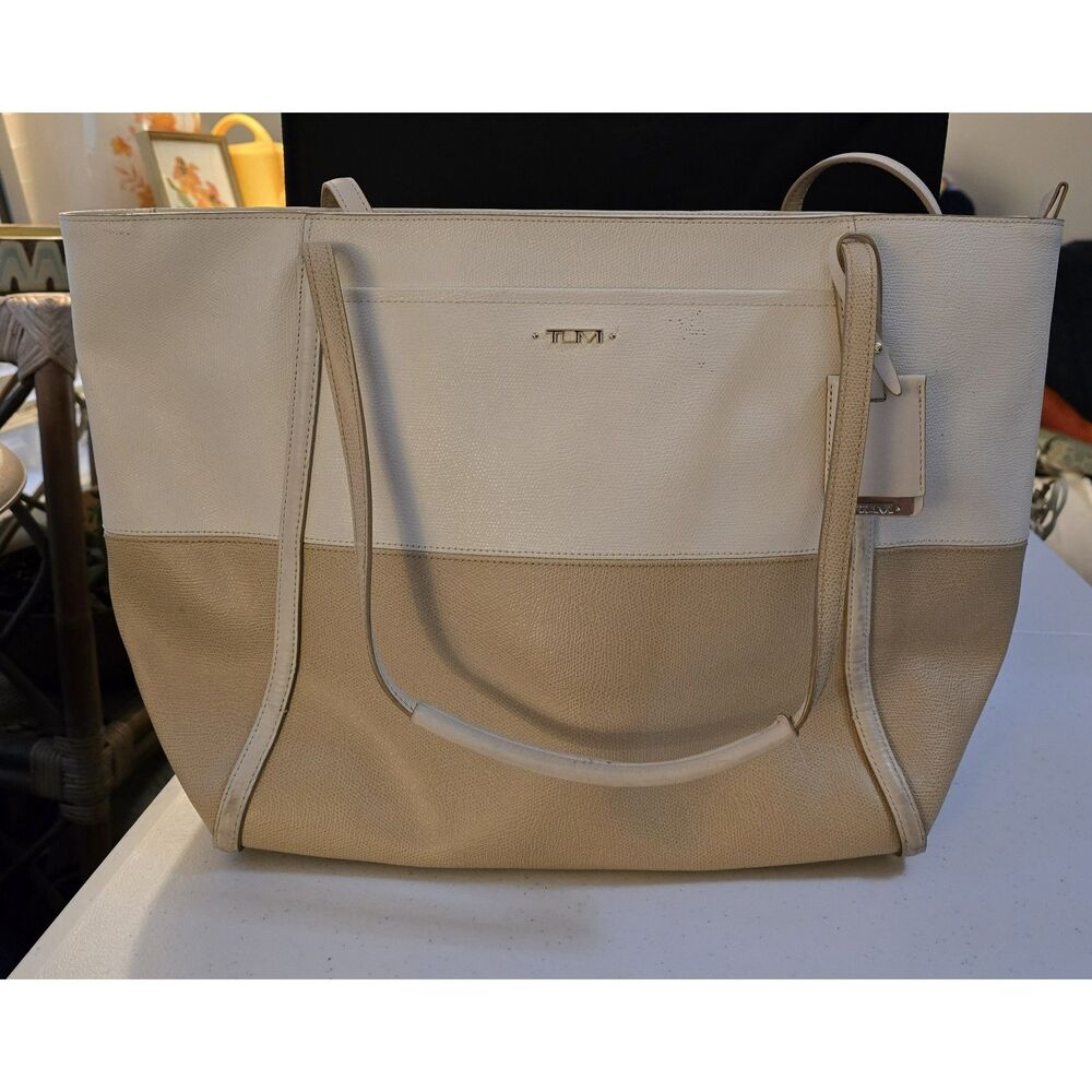 Tumi Leather Tote Bag Two Tone Limited Edition